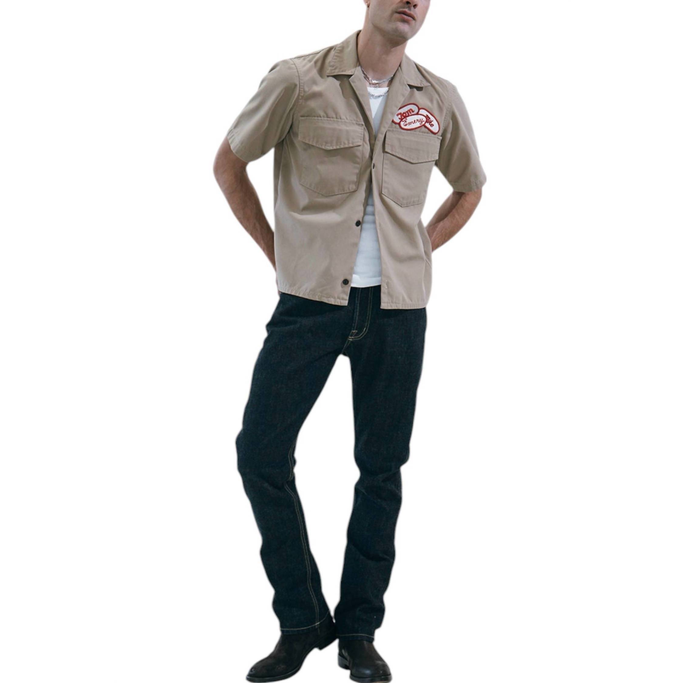 New Btfl-Life Short Sleeve Mechanic Shirt In Tan